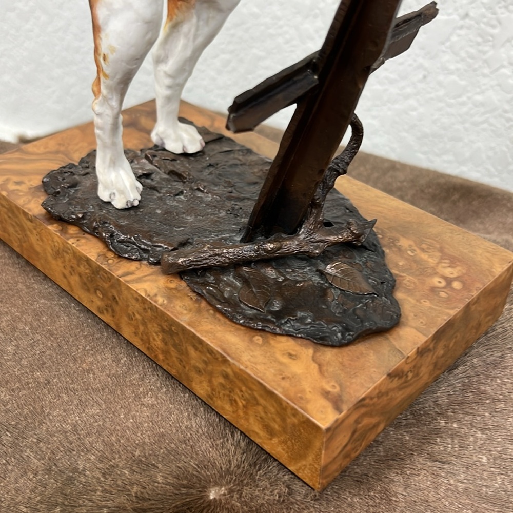 Albany Fine China Co Foxhound Neil Campbell Metal Sculpture Painted Figurine - Picture 6 of 9